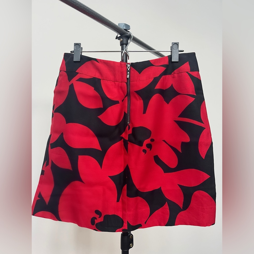 Stunning Etcetera Red and Black Silk Blend Skirt - Size 8 - Like New!